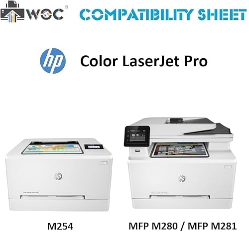Miniatura 4 de WOC - Cartucho de tóner compatible con HP CF502X (202X) (Jumbo Yellow 92% mayor rendimiento) para uso en color Laserjet M254 M281