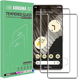 AOKUMA Tempered Glass for Google Pixel 7 Pro Screen Protector, Premium 3D Curved Edge Guard Film, Edge to Edge Full Screen Cover, work with most case(Black Edge)