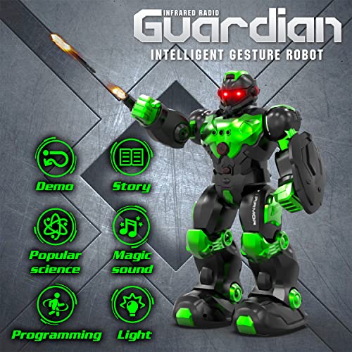 image for STEMTRON Robot Toys for Kids, Programmable Remote Control Robot with I