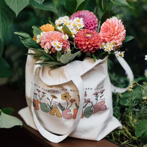 Bolso tote de lona para profesores, regalo para fin de año, Día del Maestro o cumpleaños, ligero y grande, ideal para el trabajo miniatura 3
