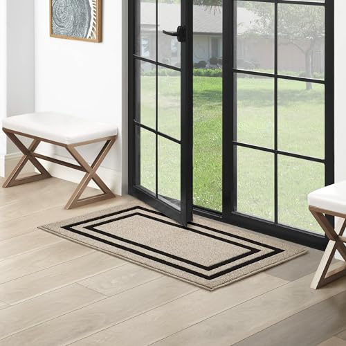 Creative Home Ideas Tufted Runner Rug 26x45 Black & Natural