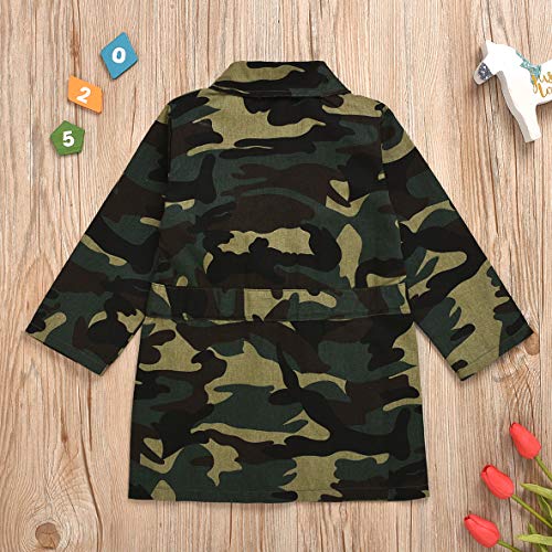 Toddler Kids Baby Girl Camouflage Jacket Coat Casual Denim Windbreaker Button Down Outerwear Winter Fall Outfit Clothes (Camouflage,5-6 Years)