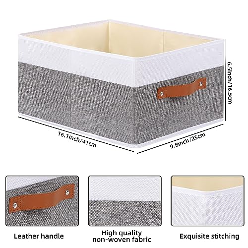 YheenLf Storage Basket for Shelves 6-Pack Closet Bin with Handles, Open Foldable Box, Fabric Containers Clothes Boxes - Image 4