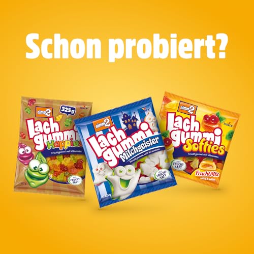 nimm2 Lachgummi Minis – 1 x 258g (20 Mini Packs) – Fruchtgummi mit Fruchtsaft und Vitaminen