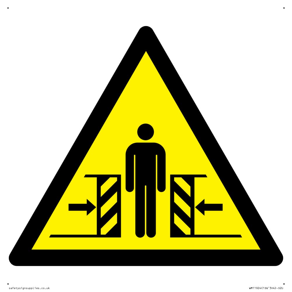W019 Warning: Crushing Sign - 200x200mm - S20