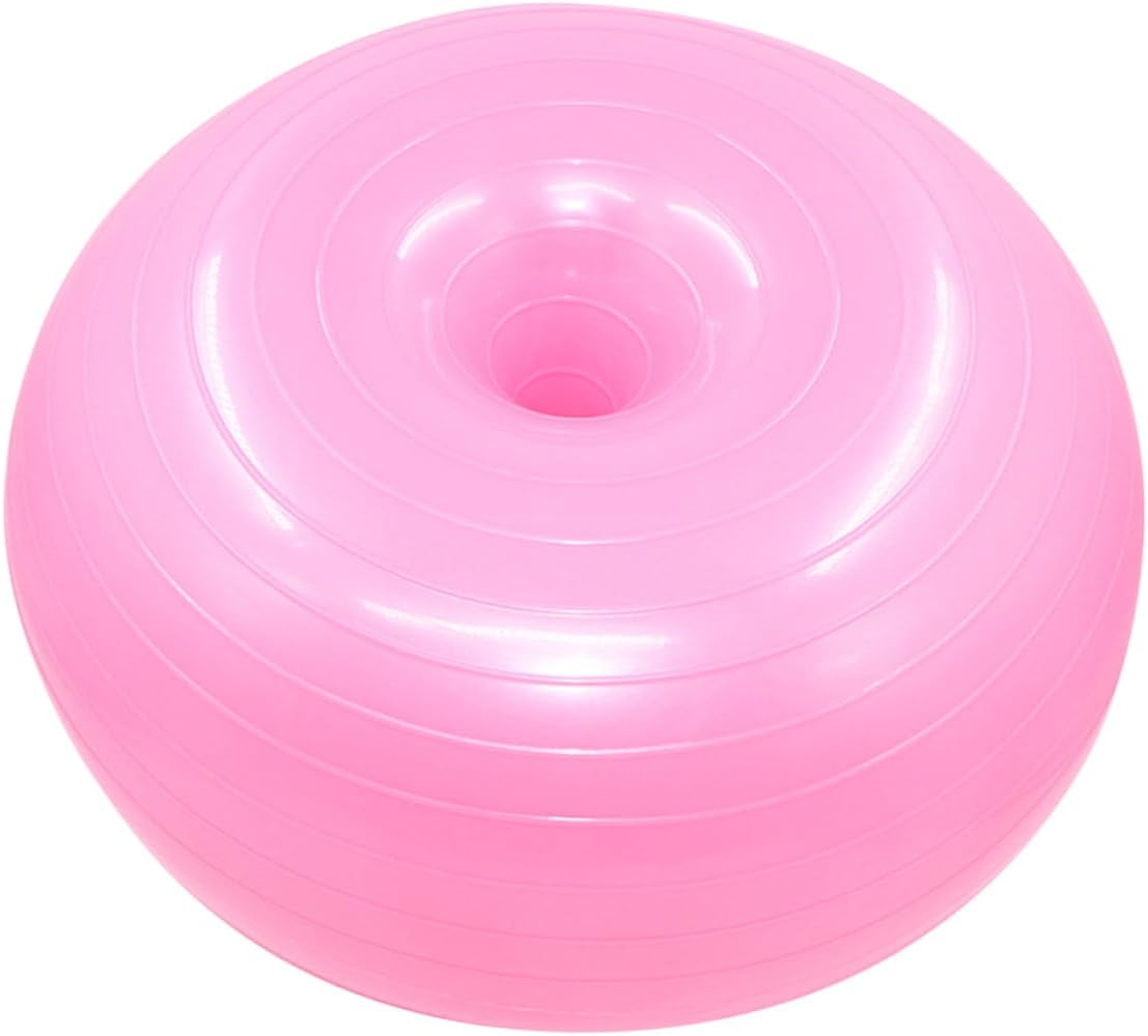 50cm Explosion-Proof Yoga Auxiliary Ball Thick PVC Fitness Ball for Balance and Stability Pink Includes Air Pump for Home and Office Workouts