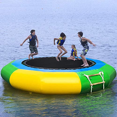 Wotryit 10 Ft Inflatable Water Trampoline Bounce Swim Platform Inflatable Bouncer Jump Water Trampoline Bounce Swim Platform for Water Sports,Weight Capacity 500Lbs