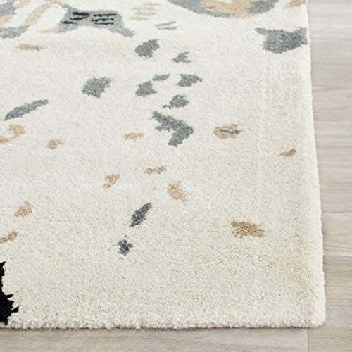 SAFAVIEH Bella Collection 2' x 3' Ivory/Grey BEL117A Handmade Modern Abstract Premium Wool Accent Rug