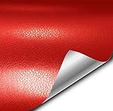 VViViD+ Fine Grain Red Leather Soft Touch Vinyl Wrap Sheet Roll (1ft x 5ft)