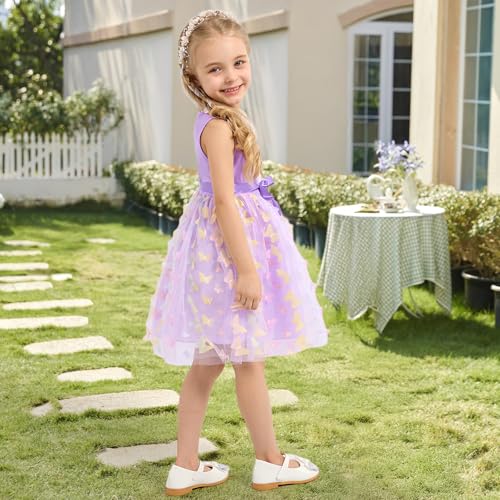 Toddler Tulle Dress Little Girls Summer Sleeveless Dresses Kids Tutu Princess Party Formal Sundress 2-8Y3