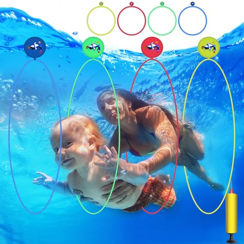 TZEKING 4 Stück Tauchringe Kinder Set,Schwimmenspielzeug Tauchringe,Tauchringe für Unterwasser,Tauchspielzeug Schwimmring,Tauchringe für Kinder,Pool Tauchen Spielzeug,Unterwasserspielzeug für Kinder