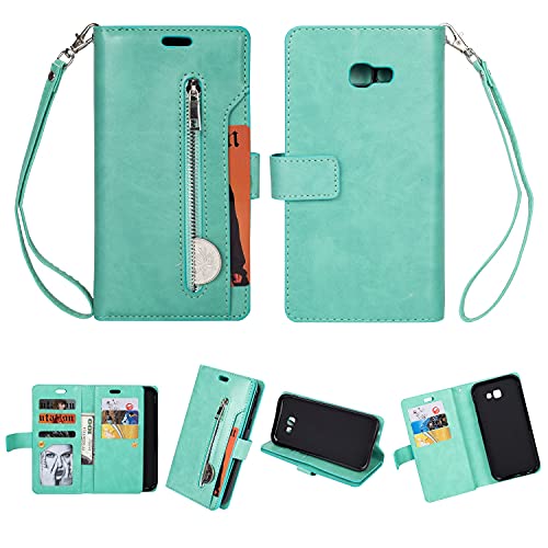 Capas protetoras para smartphone para Samsung Galaxy A7 2017, capa tipo carteira de couro magnética