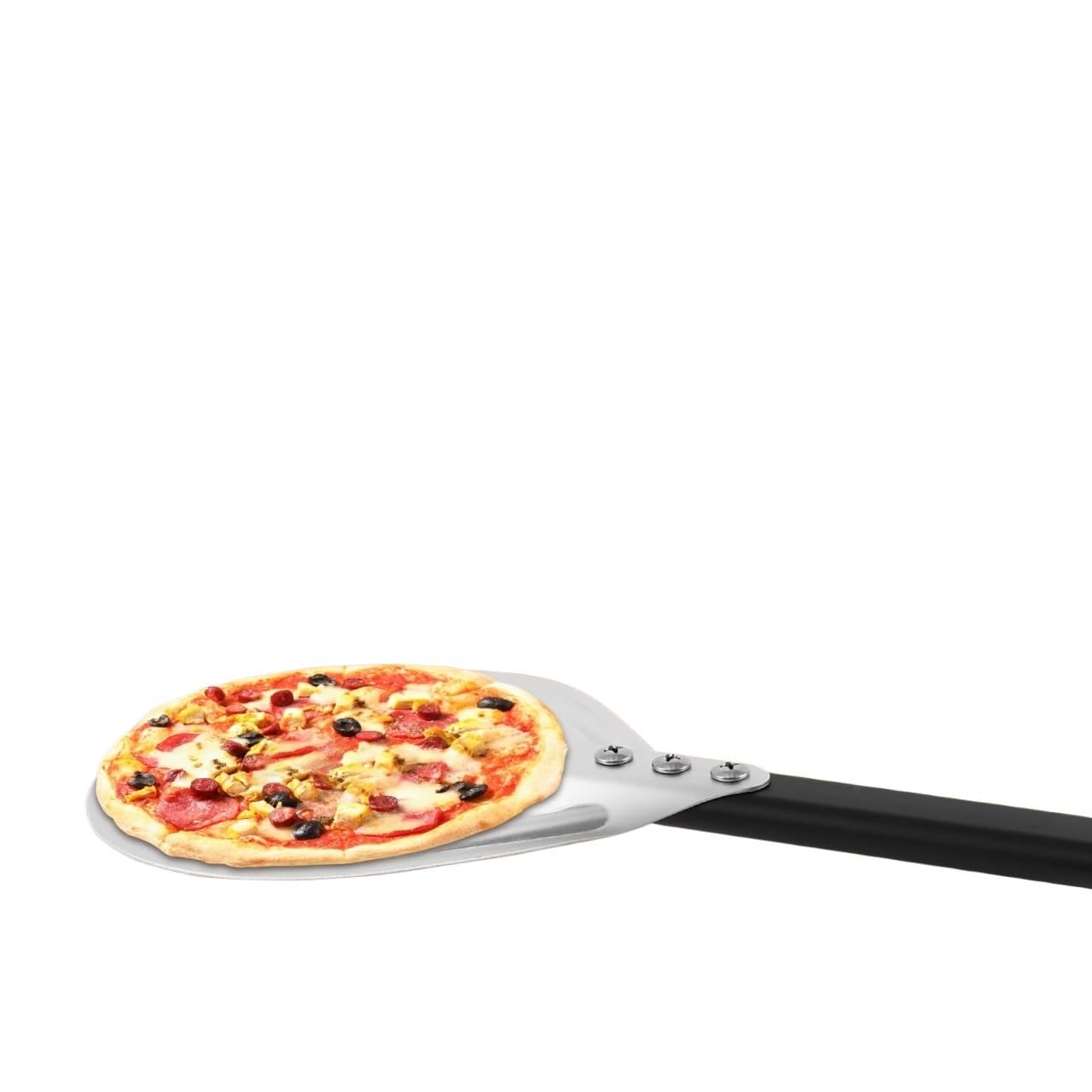 Pala Per Pizza Pala for pizza rotonda, 7-8 pollici, perforata, in alluminio, for girare la, forniture da cucina(Silver 7 inches)