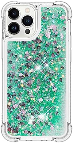 iPhone 14 Pro Max Case Glitter, 3D Bling Sparkle Quicksand Flowing Liquid Clear Transparent TPU Gel Silicone ShockProof Protective Phone Case for iPhone 14 Pro Max Cover Girls, Multicolor