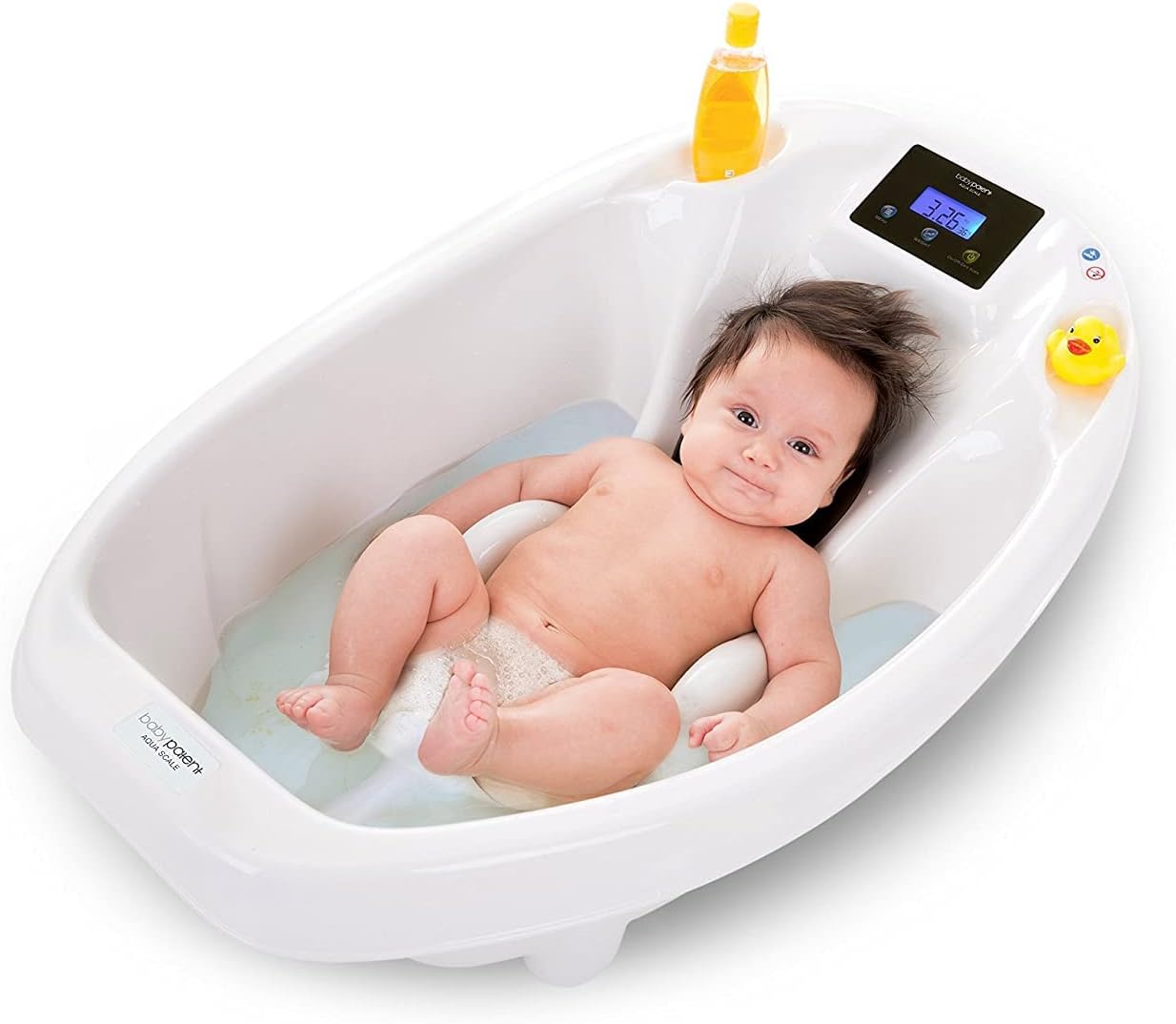 Aquascale Digital Scale & Thermometer 3-in-1 Infant Bath Tub in White Battery Operated by Aqua Scale