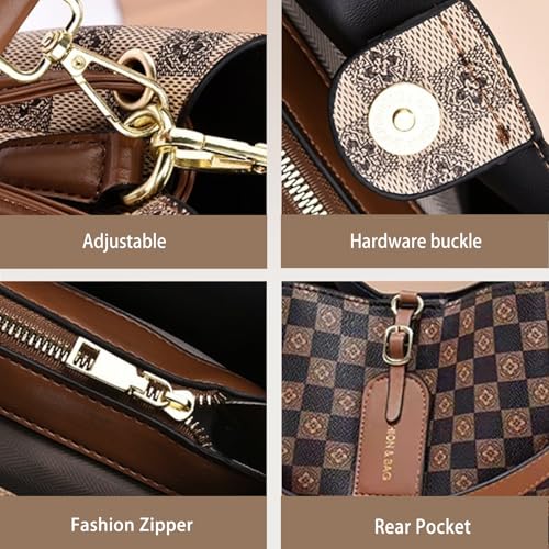Bolso bandolera retro para mujer de cuero PU miniatura 5