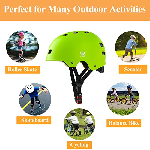 Kids Toddler Bike Helmet, Skateboard Bicycle Helmet For Youth Boys Girls Age 3-5-8-14, Adjustable And Multi-Sport For Scooter Roller Skate (Green S) #TOP7