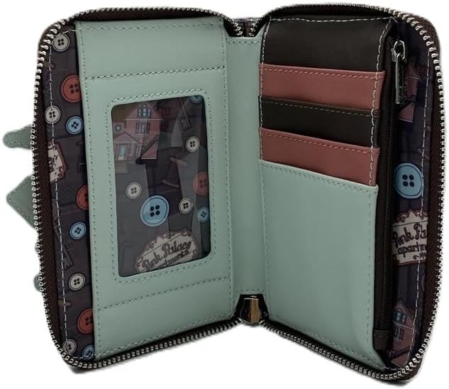 Loungefly Coraline Garden Party Zip-Around Wallet – Officially Licensed, Faux Leather, Embroidered Details, Multiple Card Slots - Image 5