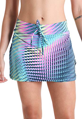 Shorts Saia Gril Power - Rosa/Verde Limão GG