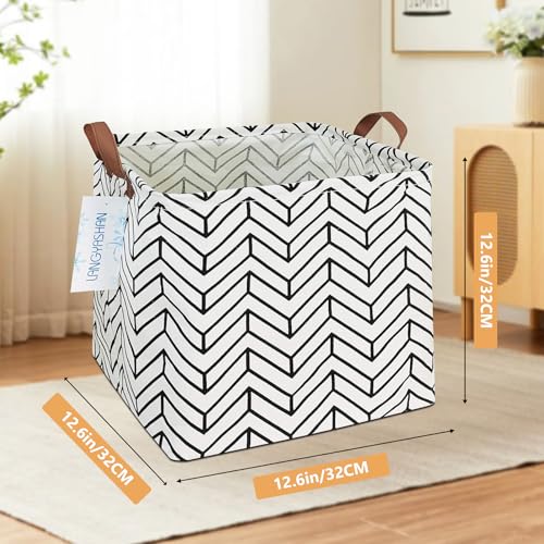 Image of Square Storage Baskets Children Shelves Gift Toy Organizer Room Geometric | Laundry Hamper Collapse Canvas with Handles for Organizing Home Kitchen Children Toys Office Closet Shelf