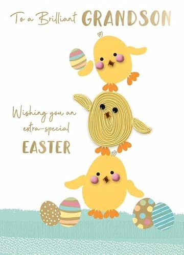 Greeting Cards For Everyone Yellow Easter Card Grandson - 3 Chicks