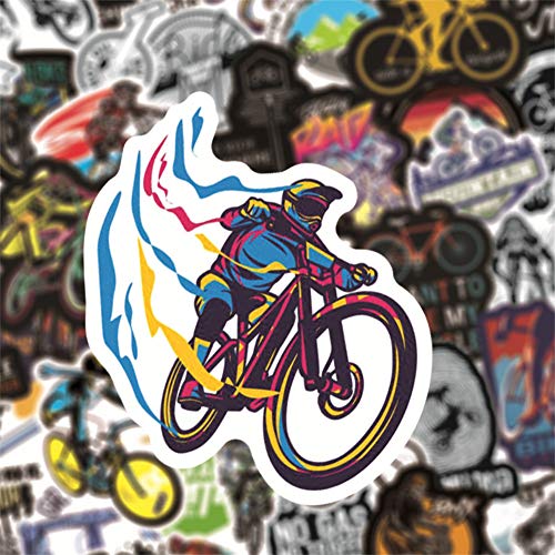 50 Pcs Mountain Bike Stickers| Mountain Bike Waterproof Vinyl Stickers for Bike Water Bottles Laptop Bicycle Refrigerator Cup Luggage Computer Mobile Phone Skateboard Decals - Thumbnail 4