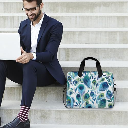 Bolsa para portátil ALAZA con estampado de plumas de pavo real miniatura 3