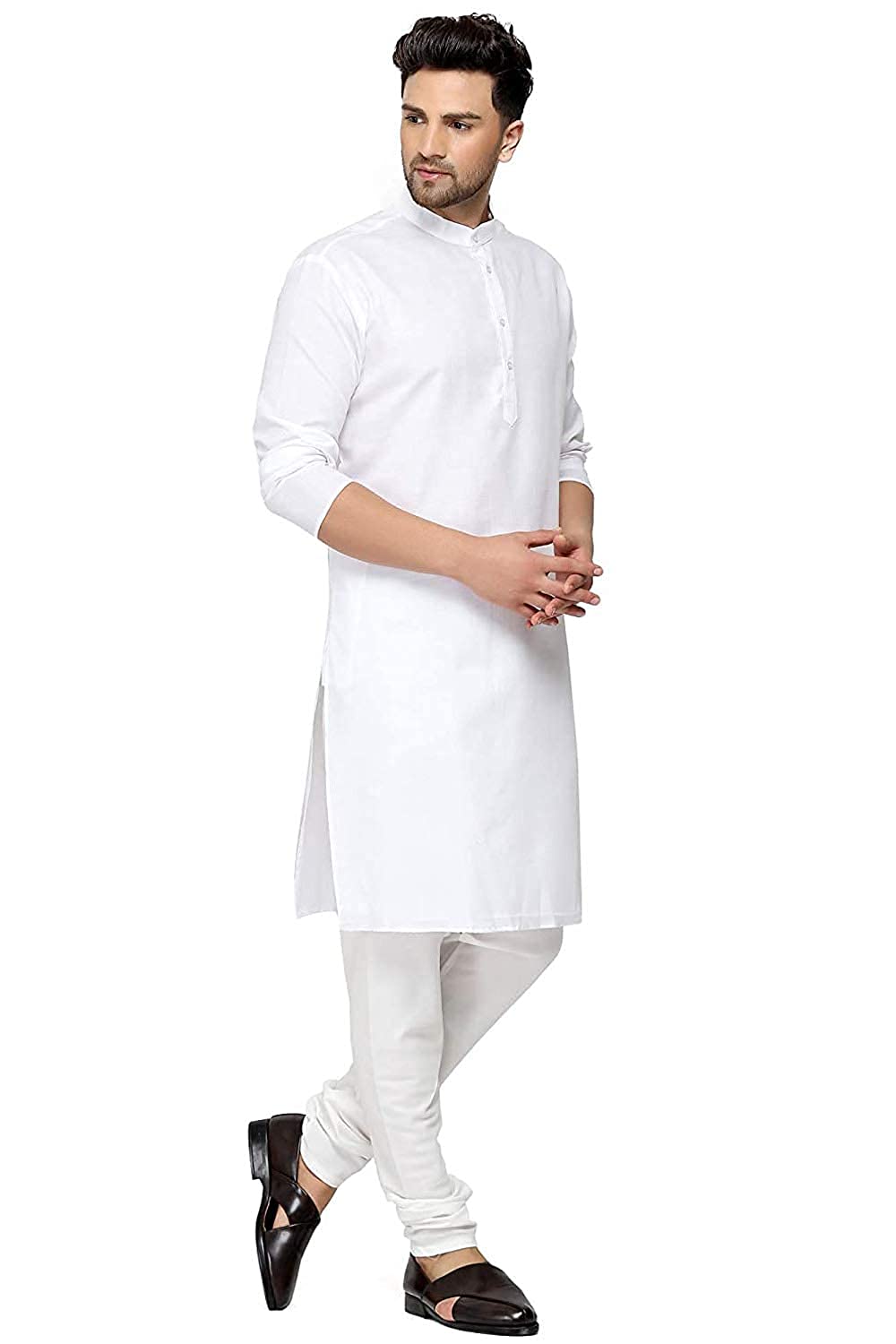 Men's Solid Straight Cotton Kurta Pyjama Set with 16 Diffrence Color Set ll Kurta+Pajama-image-39