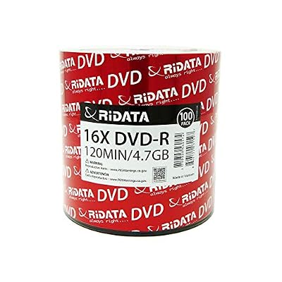 500 Pack Ridata DVD-R 16X 4.7GB 120 Min Silver Logo Top Blank Data Video Media Recordable Disc