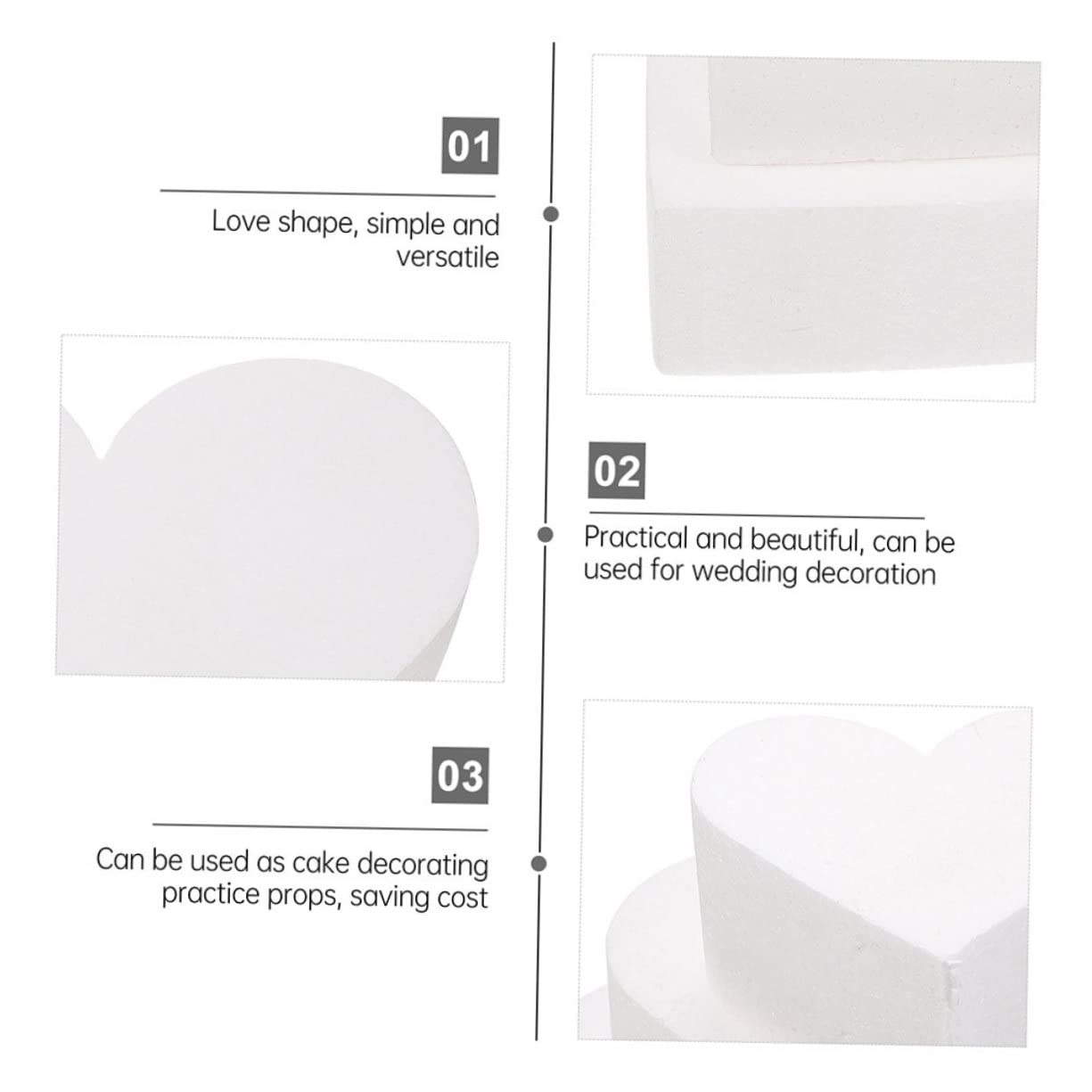SHINEOFI 5pezzi di Decorazione per Torte Forma di Cuore per Esercitazioni di Cake Design Pratico e Riutilizzabile