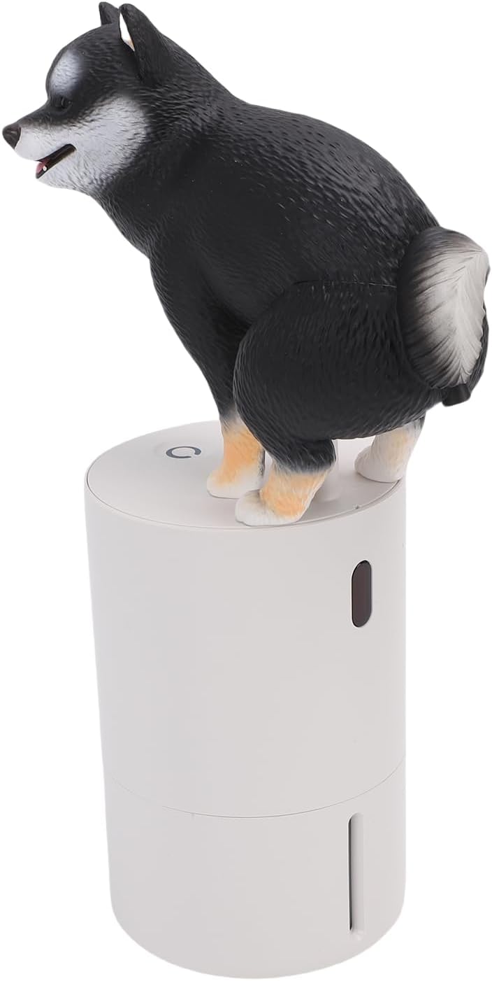 Dioche Automatic Fun Dog Foam - Touchless Automatic Foaming for Bathroom & Kitchen - Adorable Animal Design - Battery Operated for (Black)
