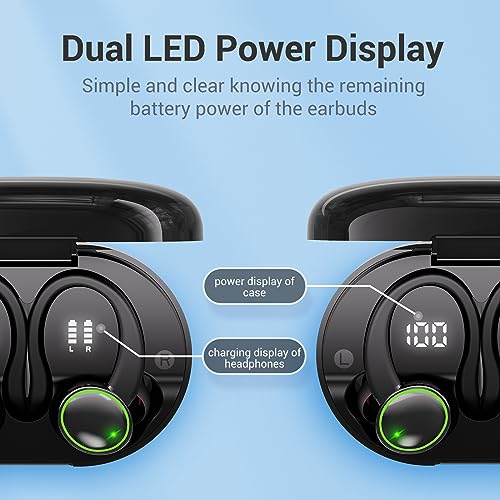 Image of EDYELL V5 True Wireless Earbud, Bluetooth 5.3 TWS 3D Stereo with Earhook, 48H Playtime, Touch Control, Earbuds with Dual-LED Display, IPX7 Waterproof Earphones Built-in Mic for Sport Running Workout
