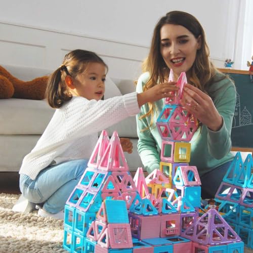 MAGBLOCK Magnetic Tiles Building Blocks Toy Gift for 3-8 Year Old Girls&Boys Stem Toys Perschool Educational Toys - Thumbnail 7