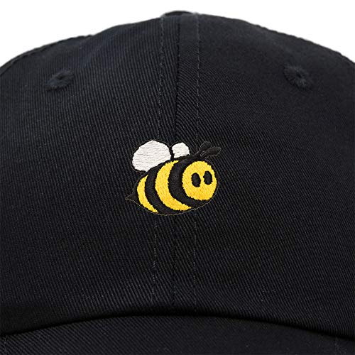Dalix Bumble Bee Baseball Cap Dad Hat Embroidered Womens Girls In Black #TOP1