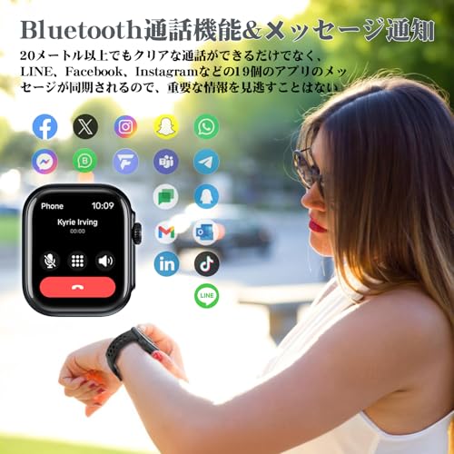 Bettdow スマートウォッチ【GPSモデル＆ ChatGPT搭載】1.85インチLCD大画面 スマートバンド Alexa音声搭載 睡眠と運動Ai分析 ストレスモニタリング 通話機能 SMS/Line通知 多機能スマートウォッチ 100運動モード 3ATMスポーツ防水 腕時計Smart Watch 150種類文字盤 レディース&メンズ iPhone&アンドロイド対応 TELEC認証済み ブラック