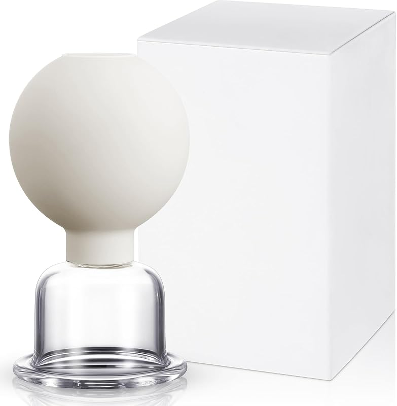 Ventosa facial de vidro Nuanchu, branca, diâmetro de 3,81 cm