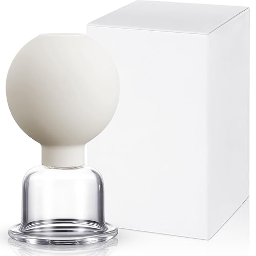 Vista 37 de Nuanchu Taza facial de vidrio con ventosas de silicona para masaje, taza de succión al vacío para cuerpo, cara, pierna, brazo, espalda, hombros