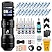 Juego Completo de Máquina Biomaser Máquina Rotativa Inalámbrica Kit Completo con Batería de 2200mAh 20 Cartuchos de Agujas Longitud de Trazo 4.5mm Máquina de Pluma Digital LED Máquina Inalámbrica Plum