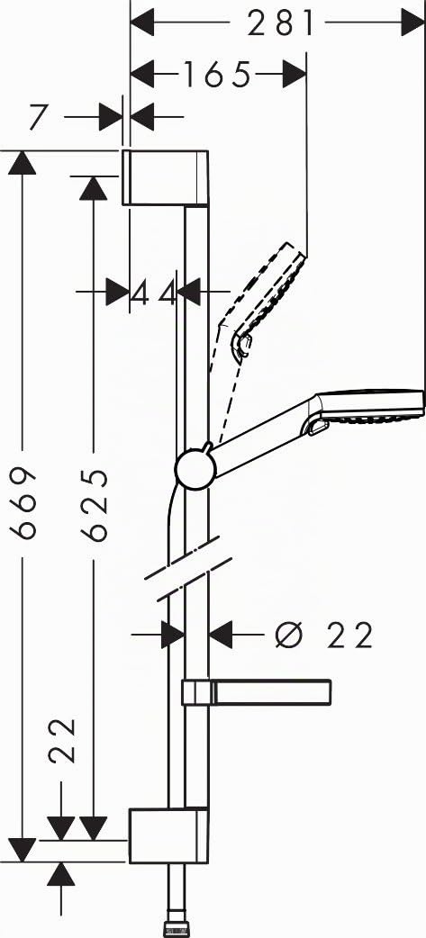 hansgrohe Crometta Duschset, 0,65 m, mit Seifenschale, 2 Strahlarten, Weiß/Chrom
