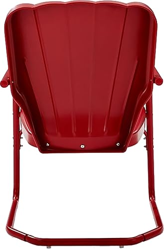 Miniatura 5 de Crosley Furniture Ridgeland - Juego de 2 sillas para exteriores, sillas de metal retro para comedor, porche, terraza, color rojo