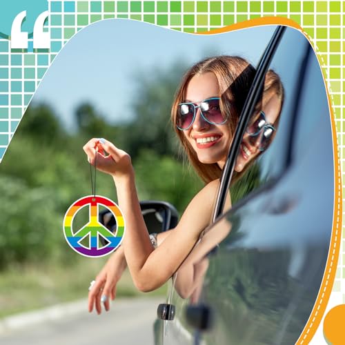 Image of 24 Pcs LGBT Rainbow Air Freshener for Men Women Car Lesbian Gay Pride Day Hanging Air Fresheners Scented Rainbow Incense Chips for Automotive Interior Accessories Gifts Decoration Ornaments