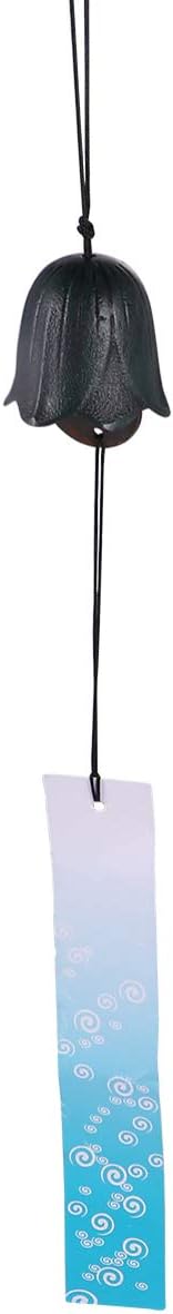 Wind Chime,Tulip Wind Chime Chime Pendant with Bells Cast Iron Temple Bell Chime Sound Wind Tubes (Color : Green)