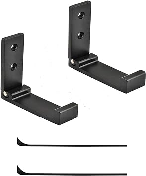 Hockey Sticks Wall Mount Bracket, Hockey Sticks Bracket, Hockey Stick Rack Holder, Foldable Wall Mount Headphones Holder Wall Mounts for Home & Office, Perfect for Display & Storage - No Stick, 2Pcs