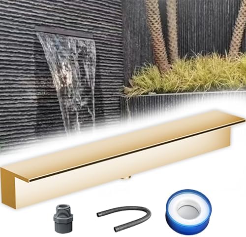 Customizable 12in Stainless Steel Waterfall Fountain - Elegant Outdoor Garden Water Feature for Patio & Deck - Modern Pond Decor with Fittings