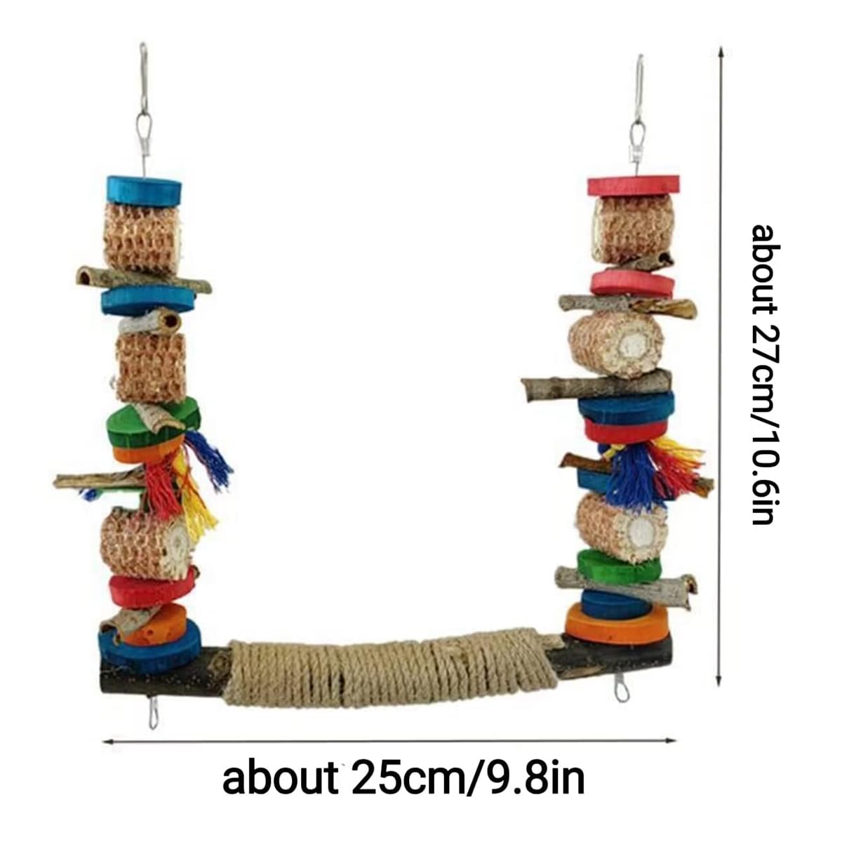 ZYYRSS Natural Bird Swing Perch Toys for Conures Budgerigars, Finches, Parrots, Lovebirds, Small & Medium Birds - Image 2