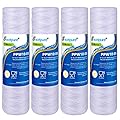 EXCELPURE 5 Micron 10"x2.5" Whole House String Wound Sediment Filter for Well Water, Replacement Cartridge for Universal 10 inch RO System, WP-5, Aqua-Pure AP110, CFS110, Culligan P5, CW-MF, 4PACK
