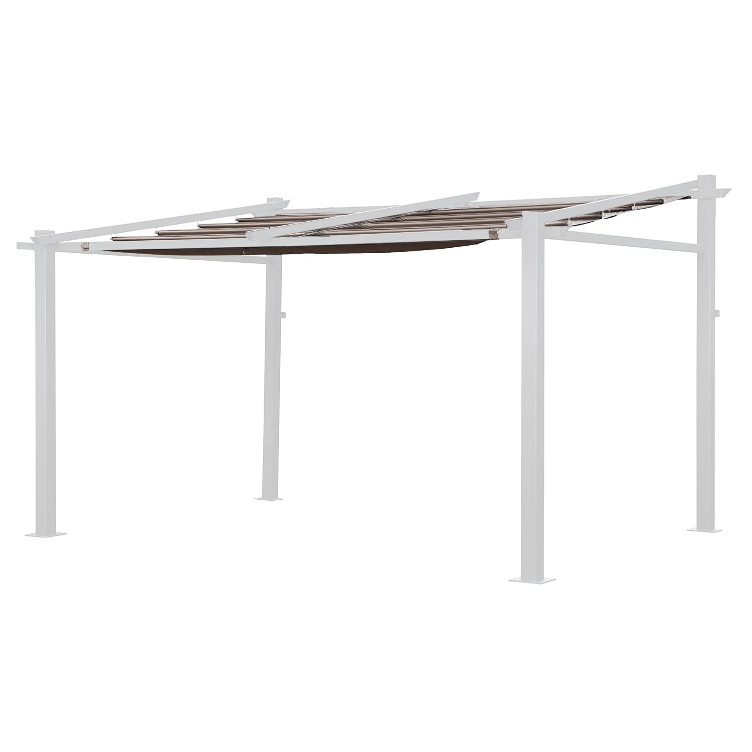 Toile Pergola Murale FRÉJUS, Polyester 180 g/m² Taupe, Déperlante