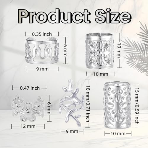 Kit de 120 piezas de joyería para cabello en plata miniatura 6