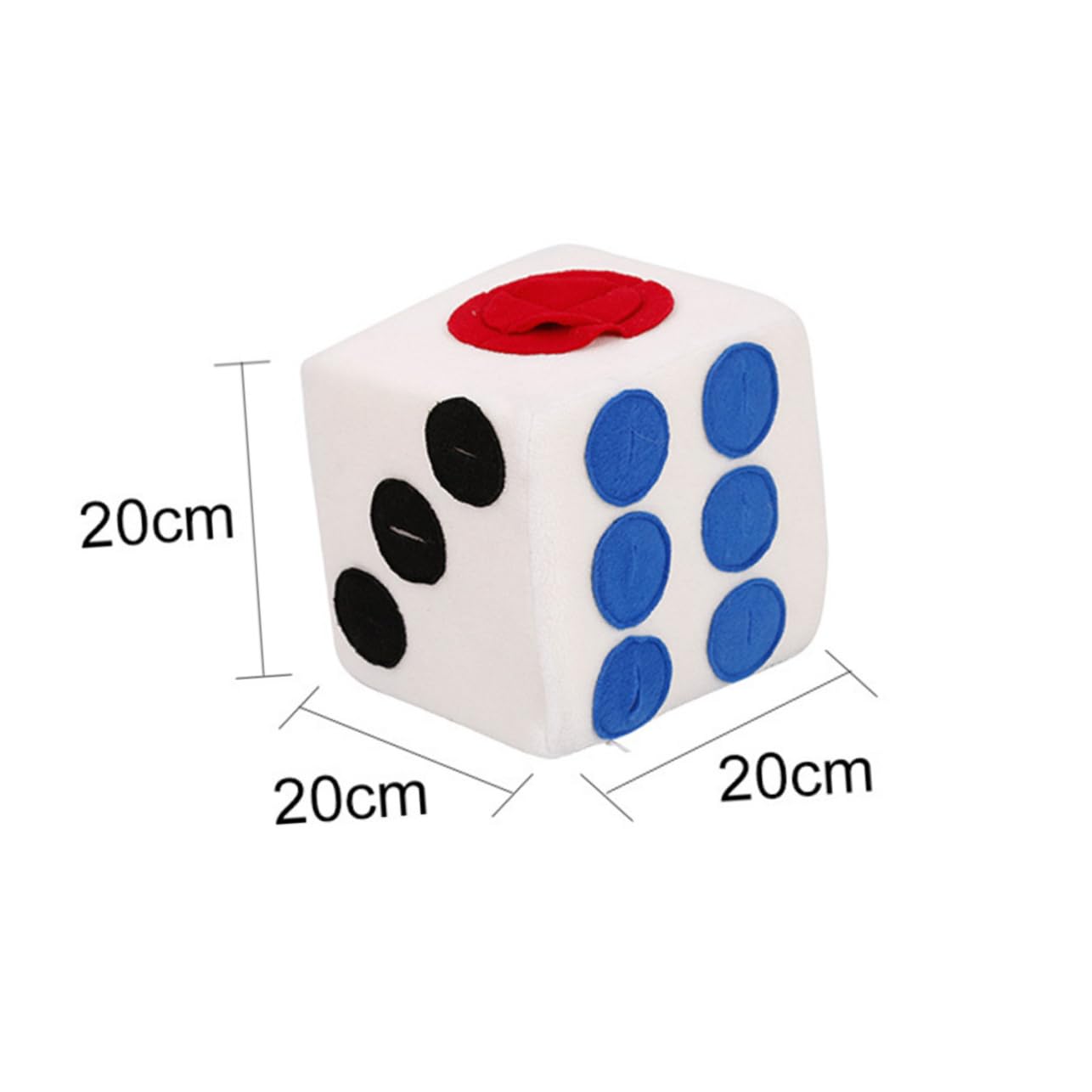 Kisangel Distributeur De Croquettes pour Animaux Forme Dé Jouet Olfactif Peluche Courte Alimentation Lente