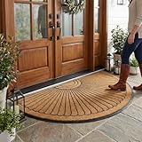 Coco Fiber Half Round In-laid Doormat (3 Feet X 6 Feet)